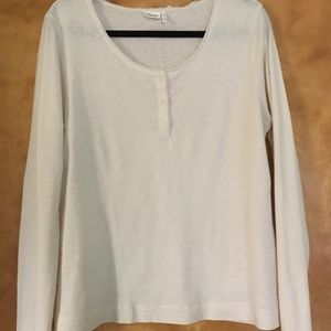 Toast cotton-linen ‘grandad tee’. (Henley style).